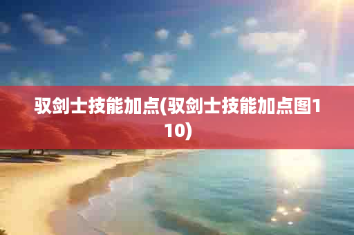 驭剑士技能加点(驭剑士技能加点图110)