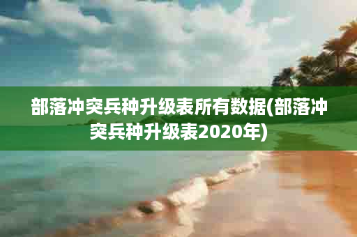 部落冲突兵种升级表所有数据(部落冲突兵种升级表2020年)