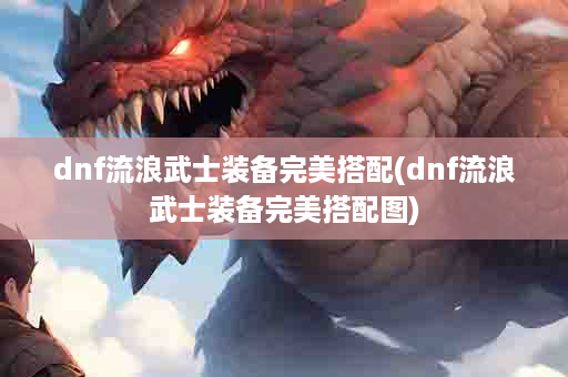 dnf流浪武士装备完美搭配(dnf流浪武士装备完美搭配图)